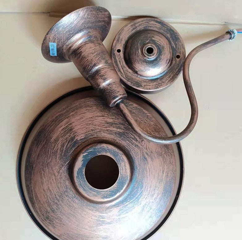 Disassembled wall light components