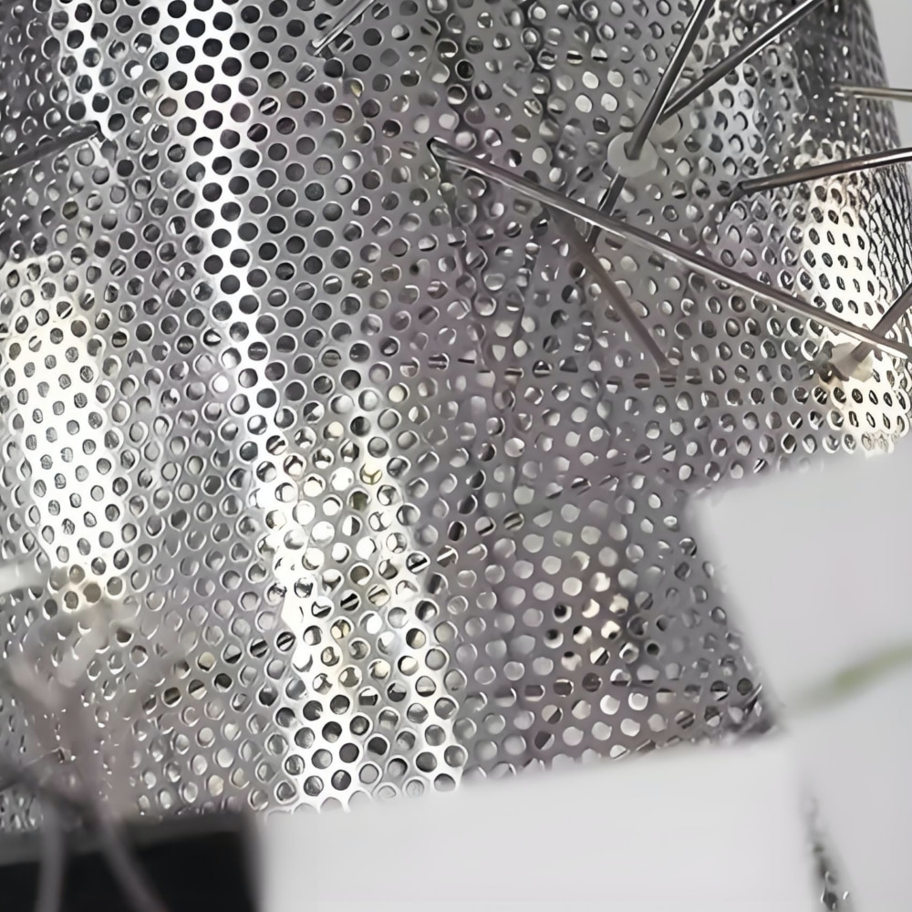Iron lamp body hollow design detail