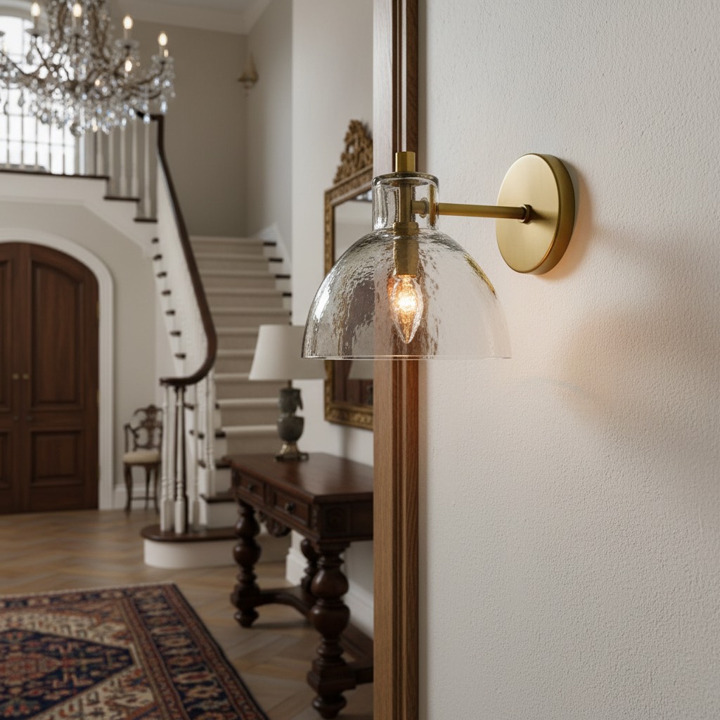 Customer room photo with Glavira glass wall sconce