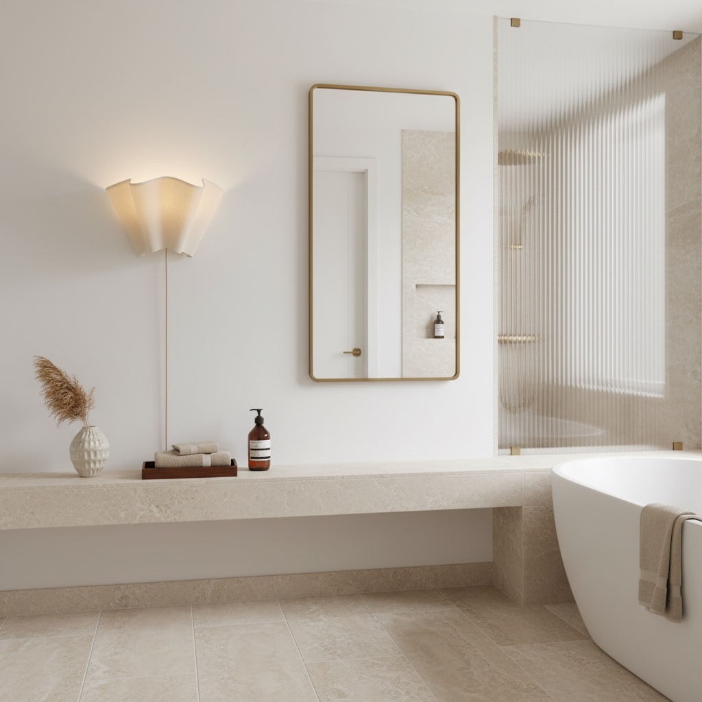 Oslan wall sconce bathroom scene