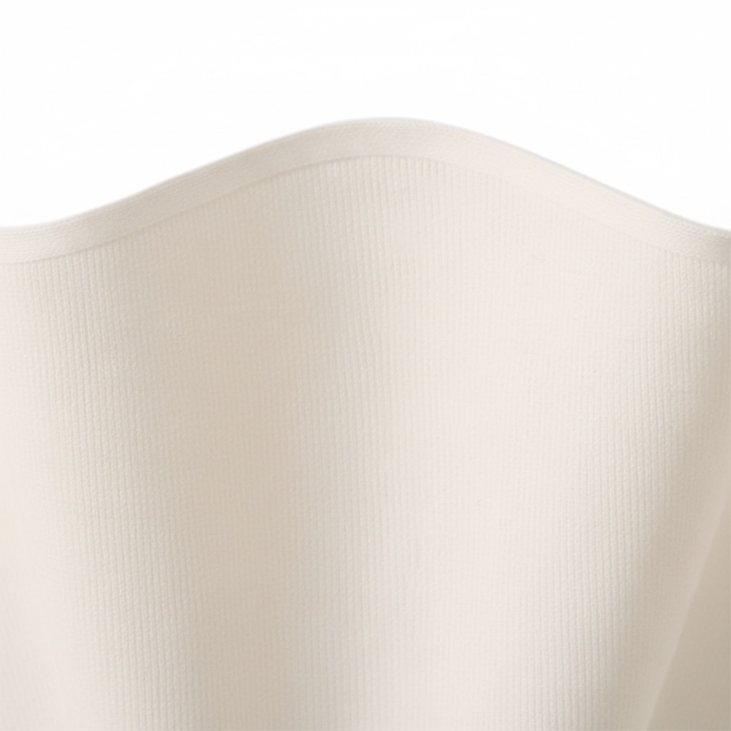 Close view of Oslan pleated linen shade curve