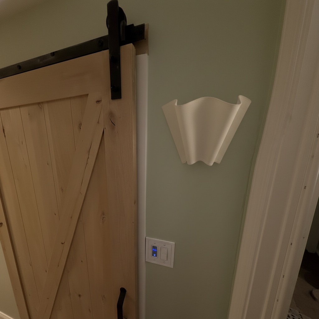 Customer photo of Oslan wall sconce near a door