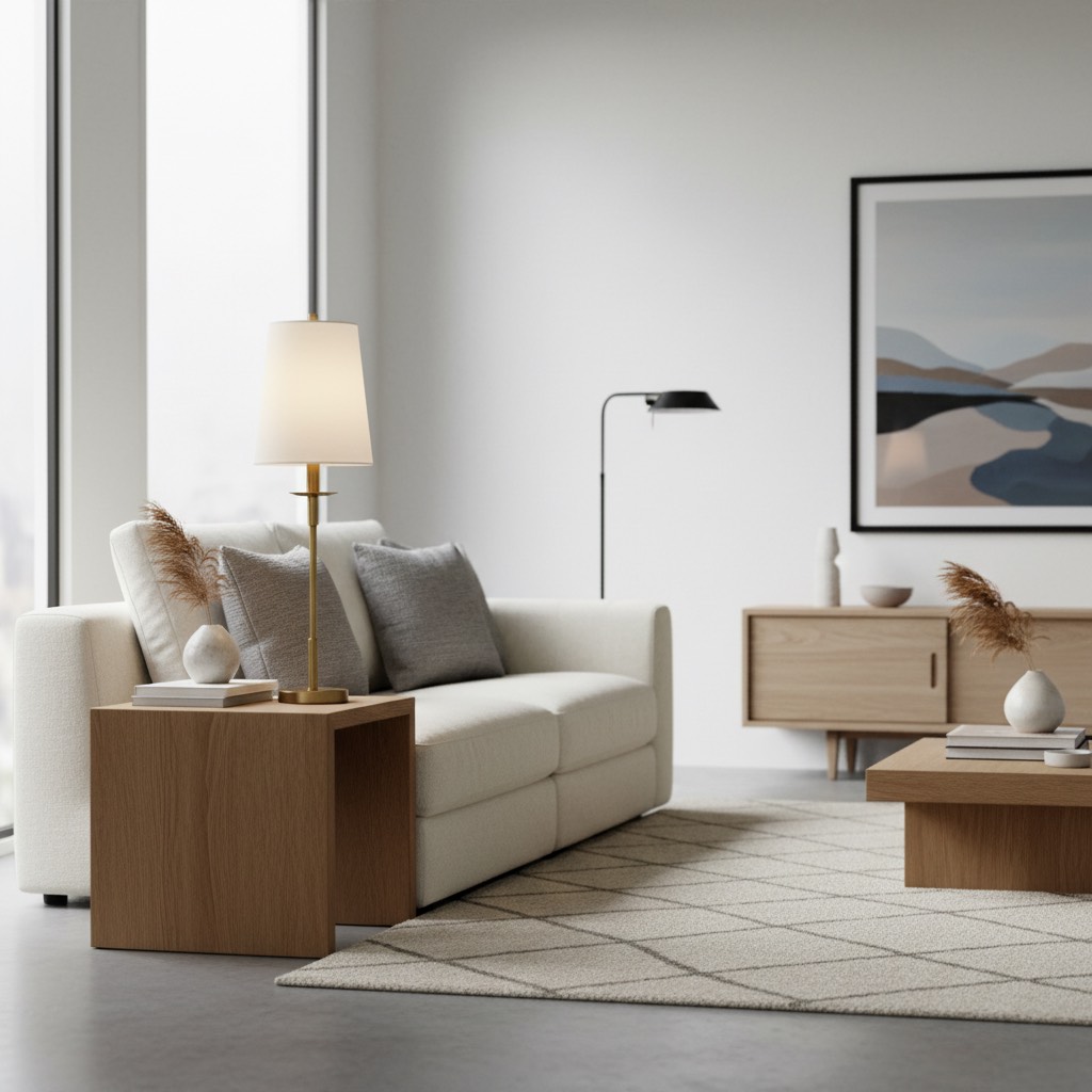 Rowan table lamp in a modern lounge setting