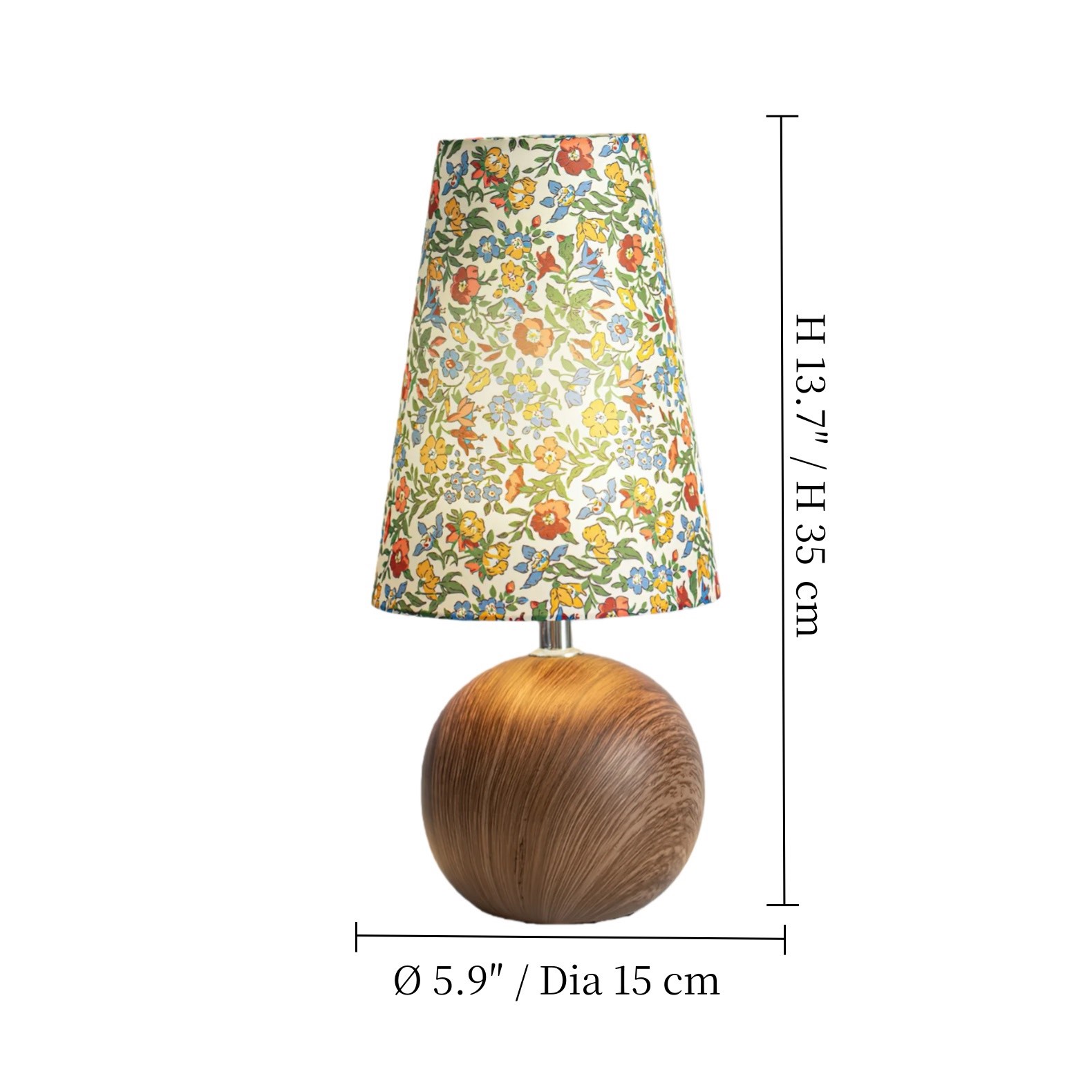 Florence table lamp dimensions Ø 5.9 inches by H 13.7 inches