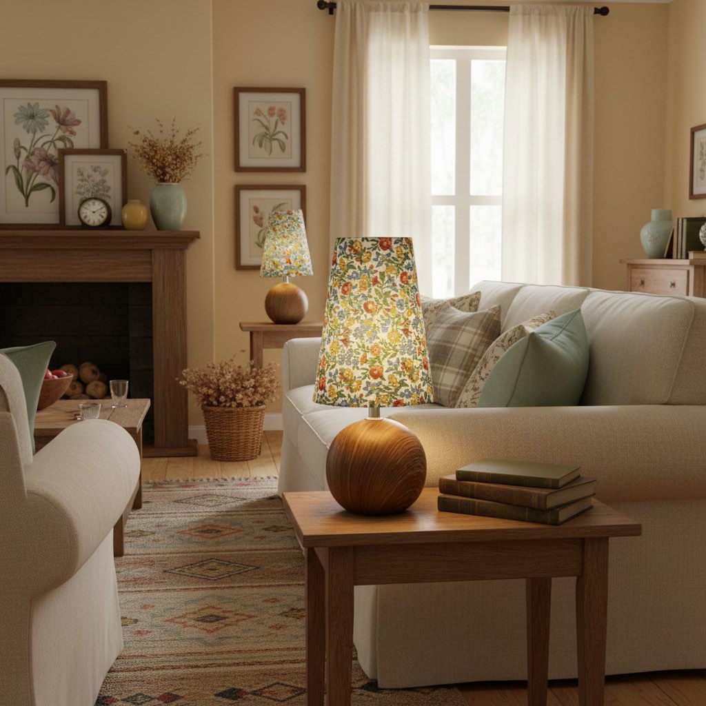 Florence floral table lamp in a cozy living room