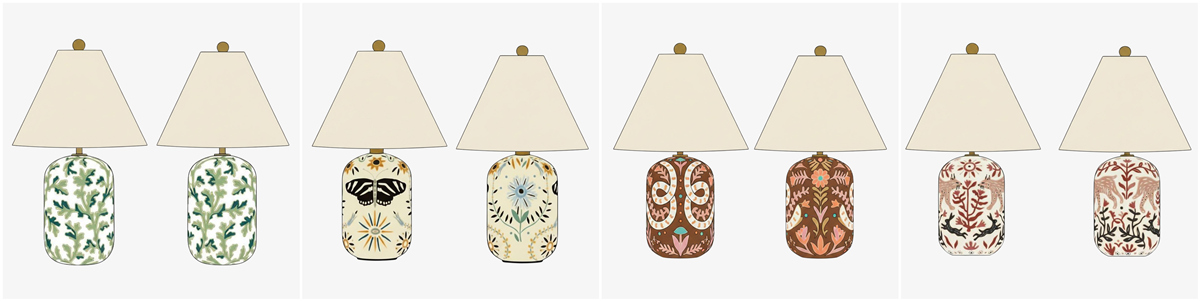 Ceruna ceramic table lamp finish options