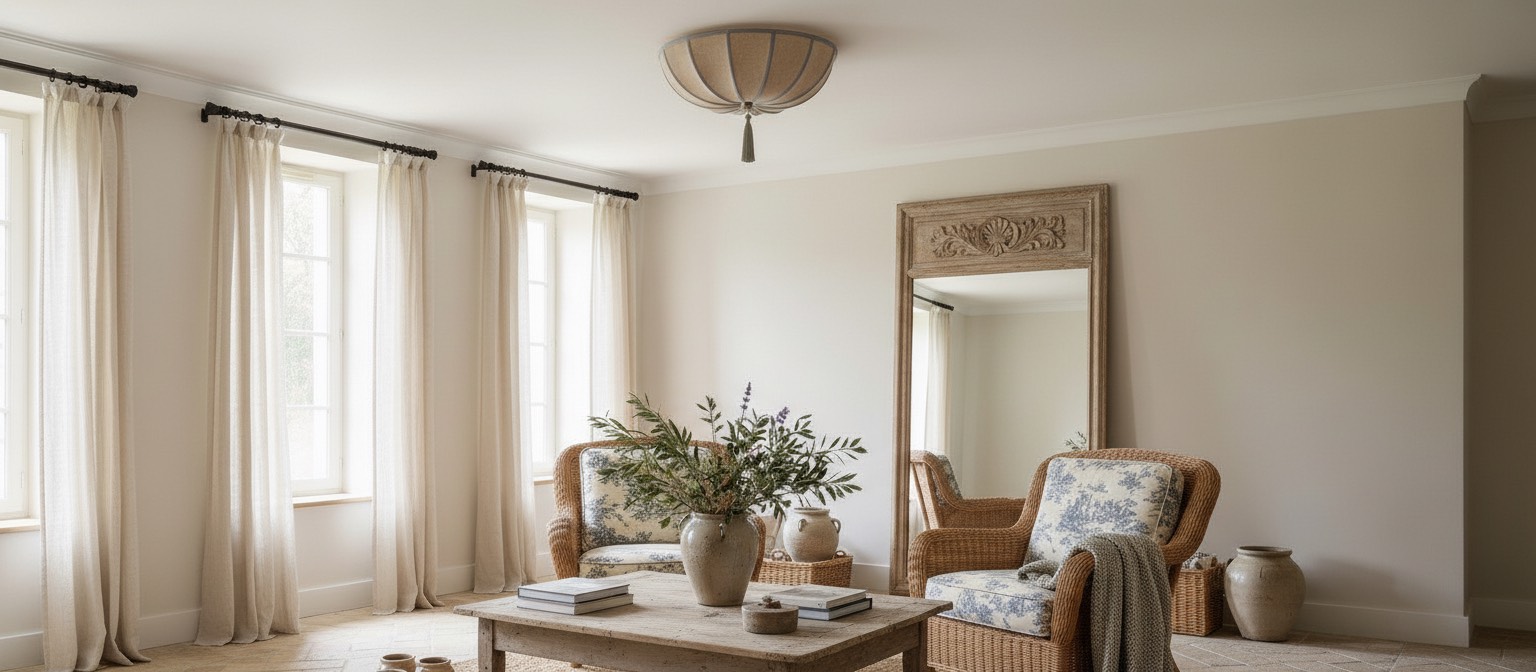 Valoflor ceiling light in a calm living room setting