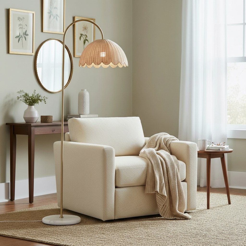 Olvara floor lamp beside an armchair