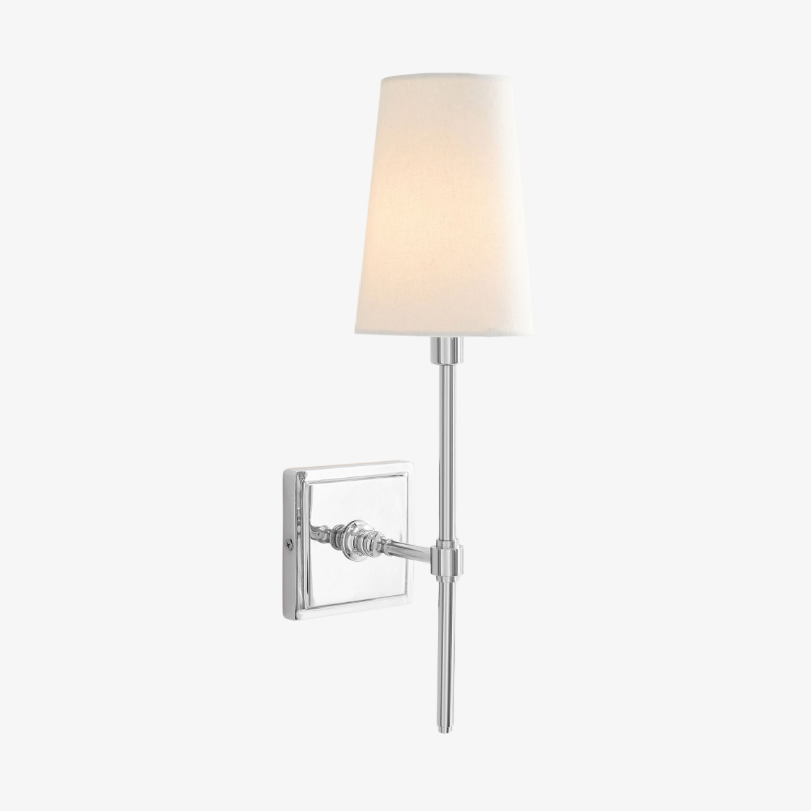 Derlina one-head wall lamp in chrome finish