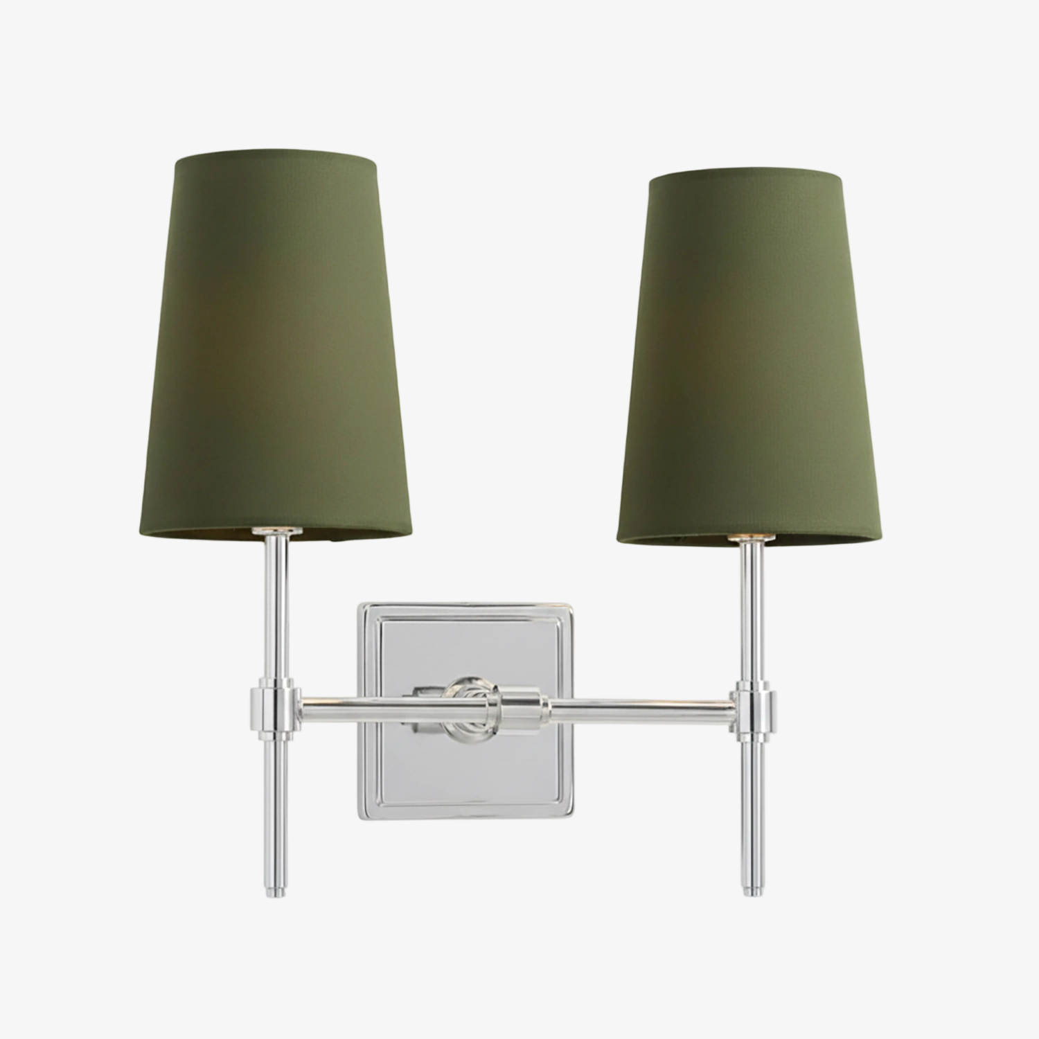 Derlina two-head wall lamp red shade brass option