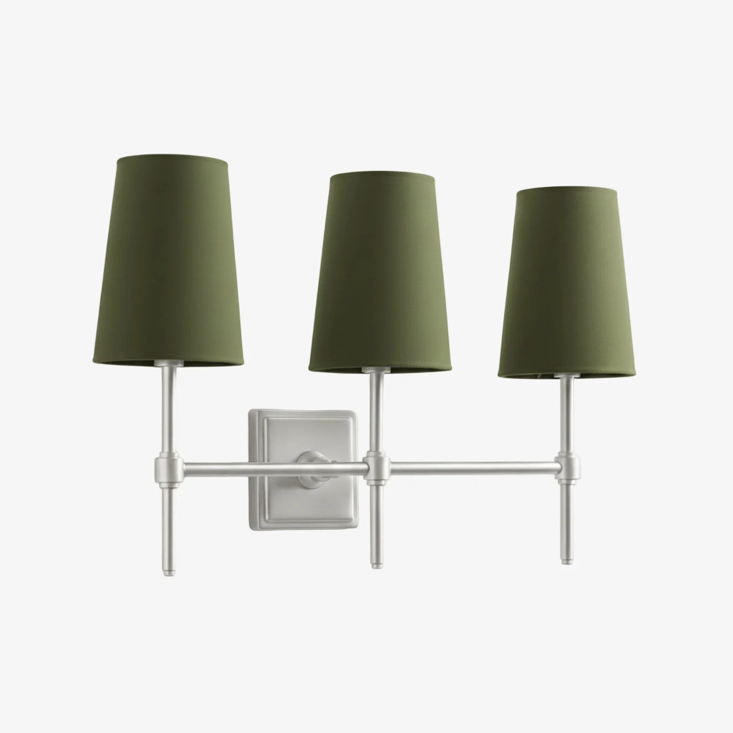 Derlina three-head wall lamp red shade brass option
