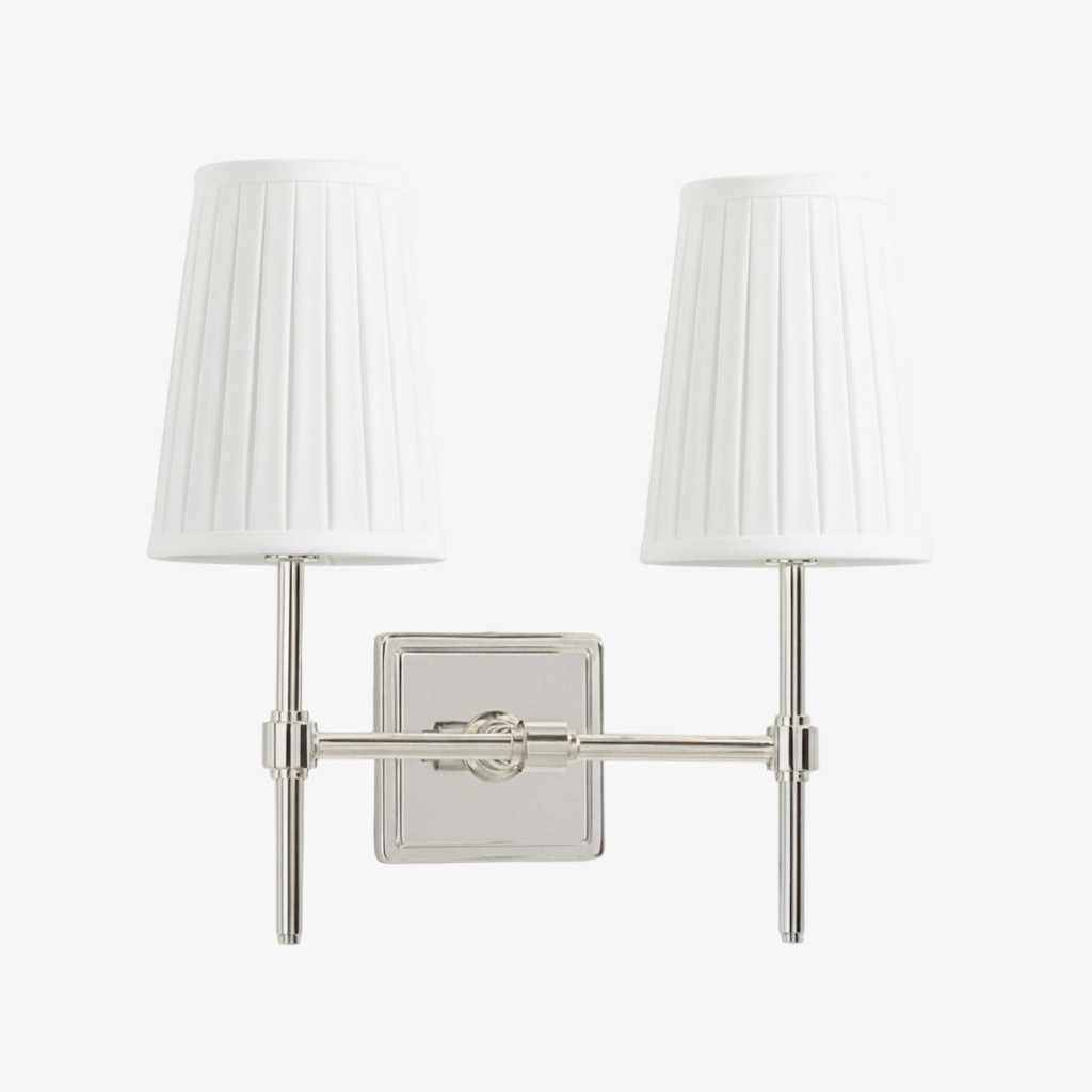 Derlina two-head wall lamp red shade option