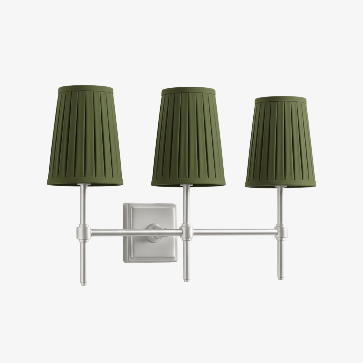 Derlina three-head wall lamp finish and shade combination