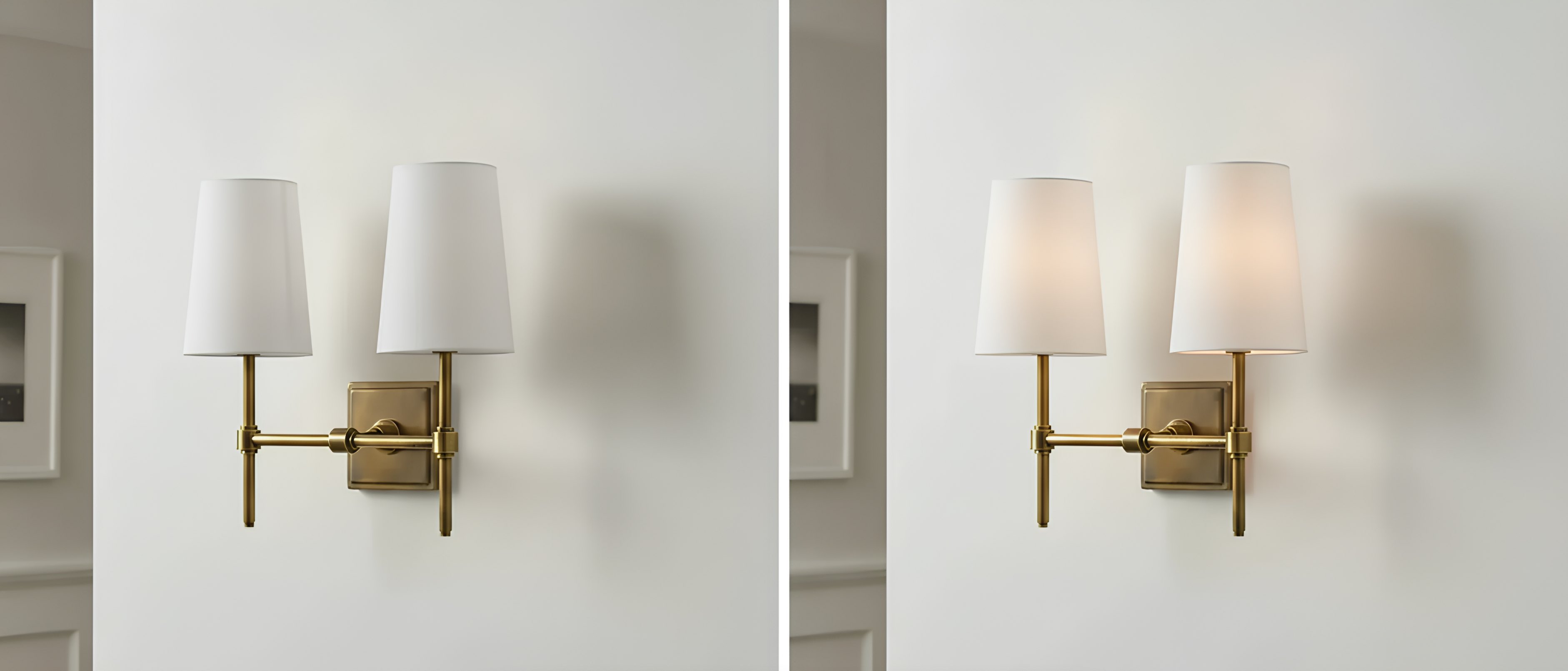 Derlina wall lamp switch light comparison