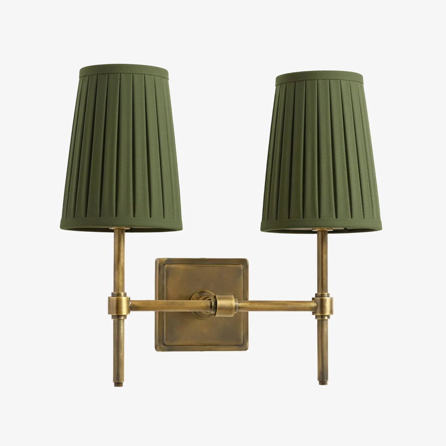 Derlina two-head wall lamp white shade brass option