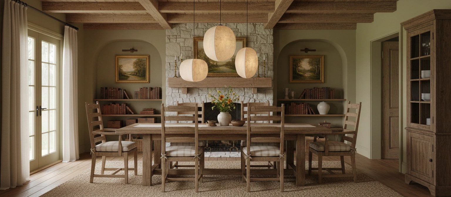Diora pendant lights over a dining table