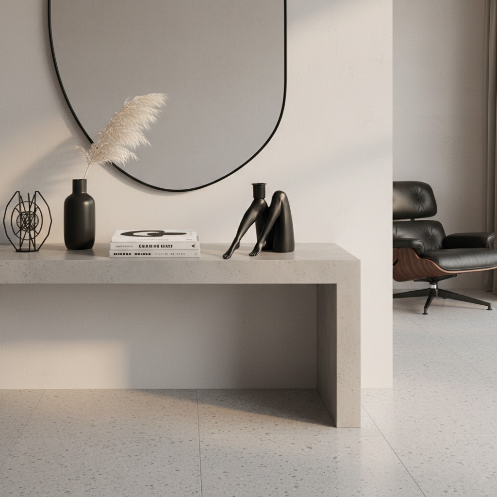 Kickra candle holder on a white console
