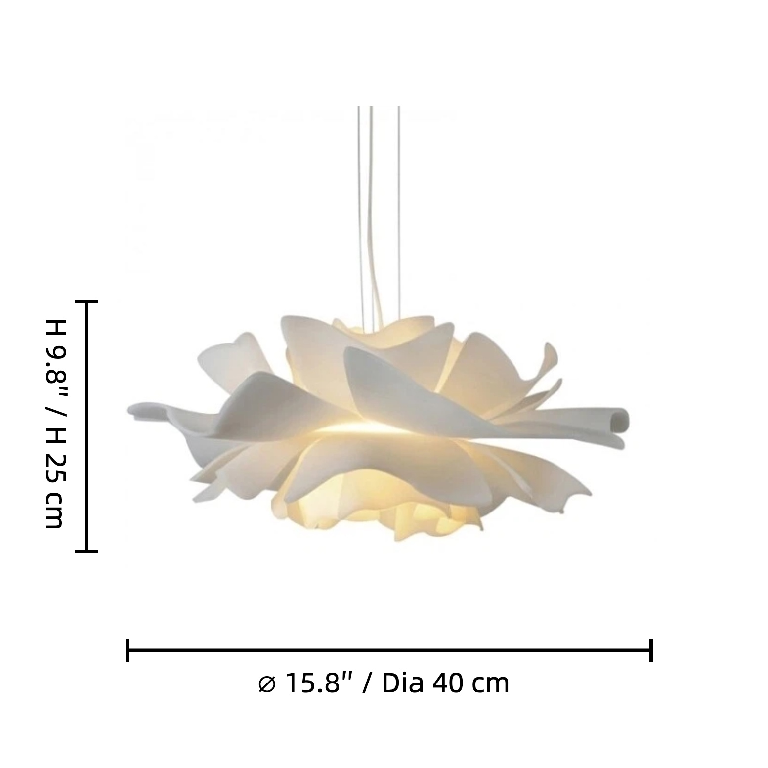 Blossenari pendant light dimensions diagram