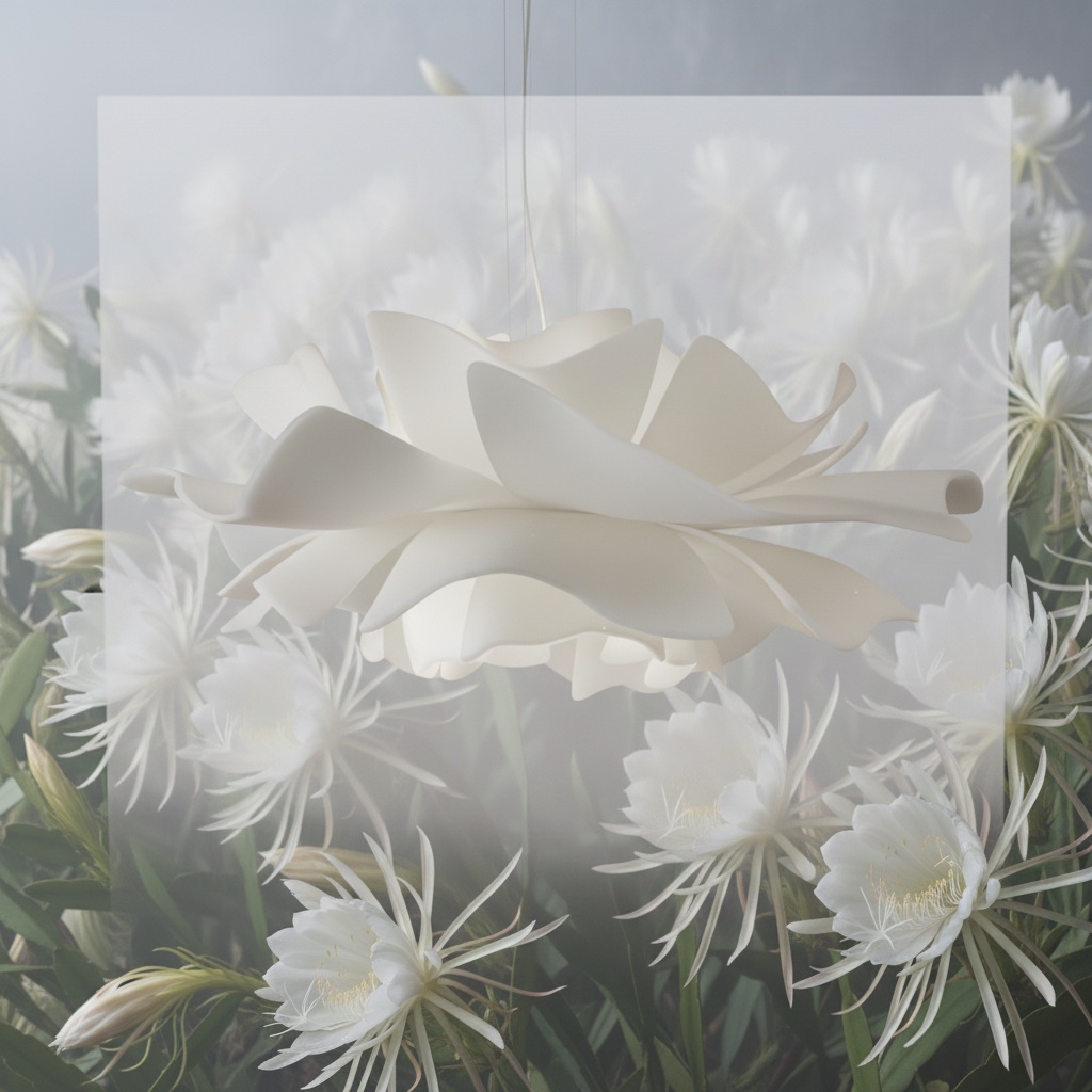 White floral pendant inspired by blooming flowers