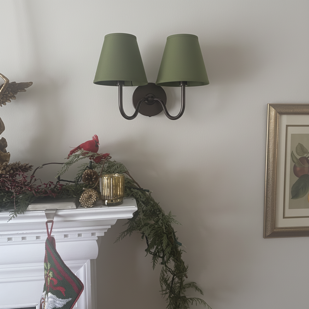 Customer mantle with double wall light