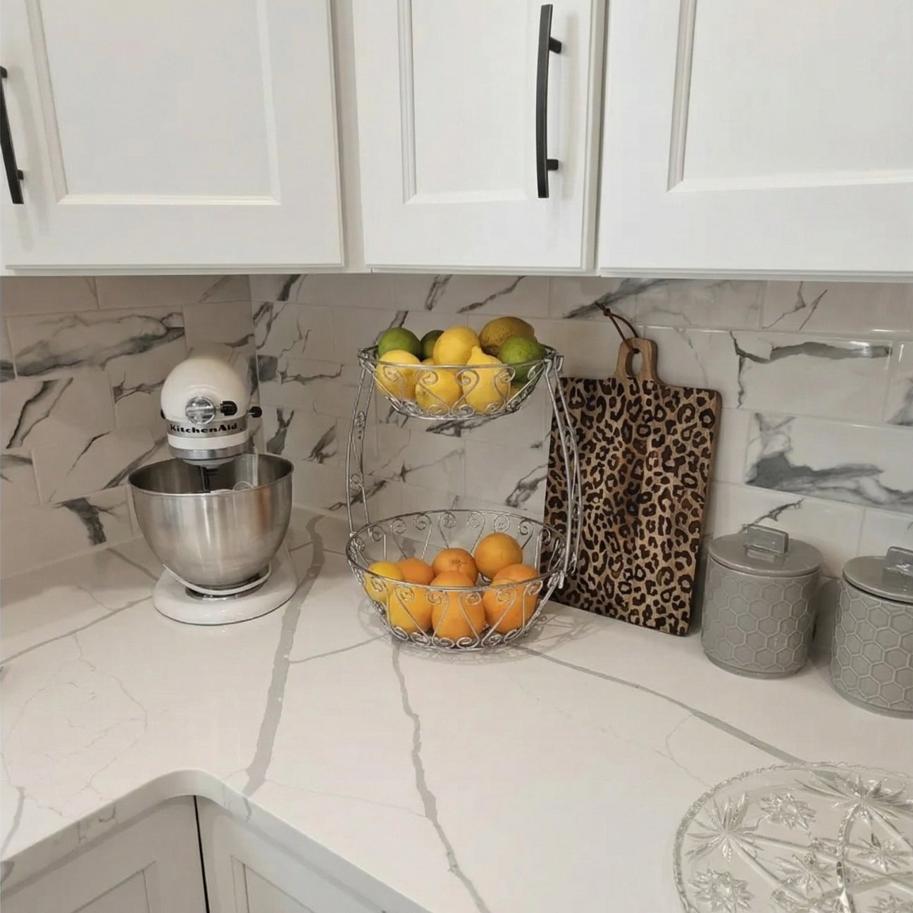 Customer photo of leopard print board in a kitchen corner