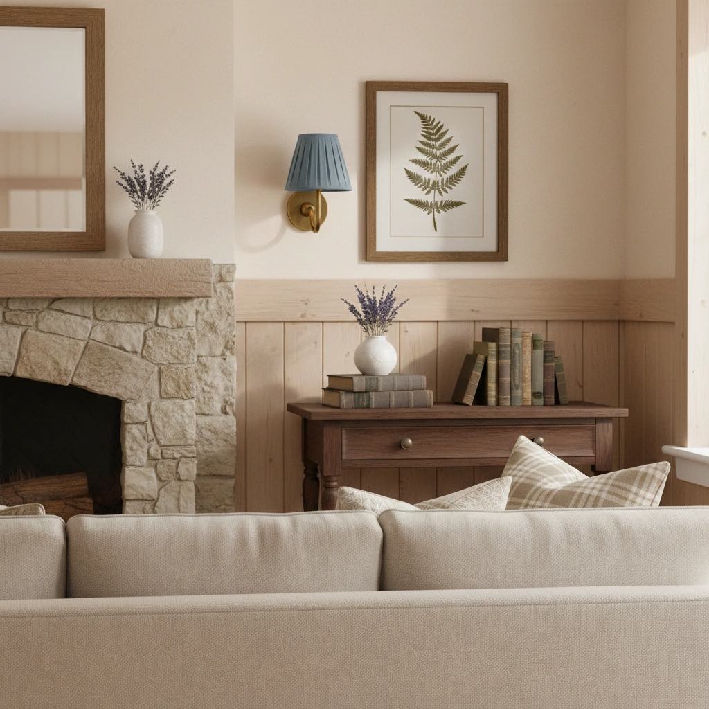 Wall light above fireplace