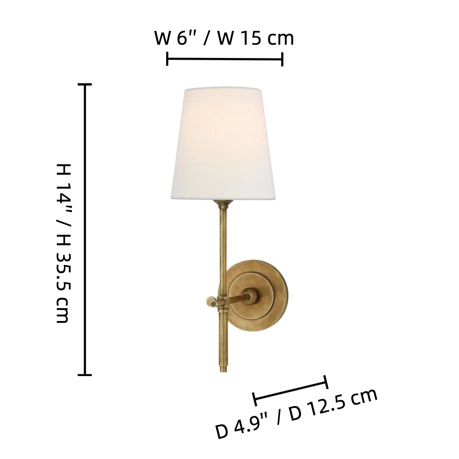 Bryant wall lamp size reference guide