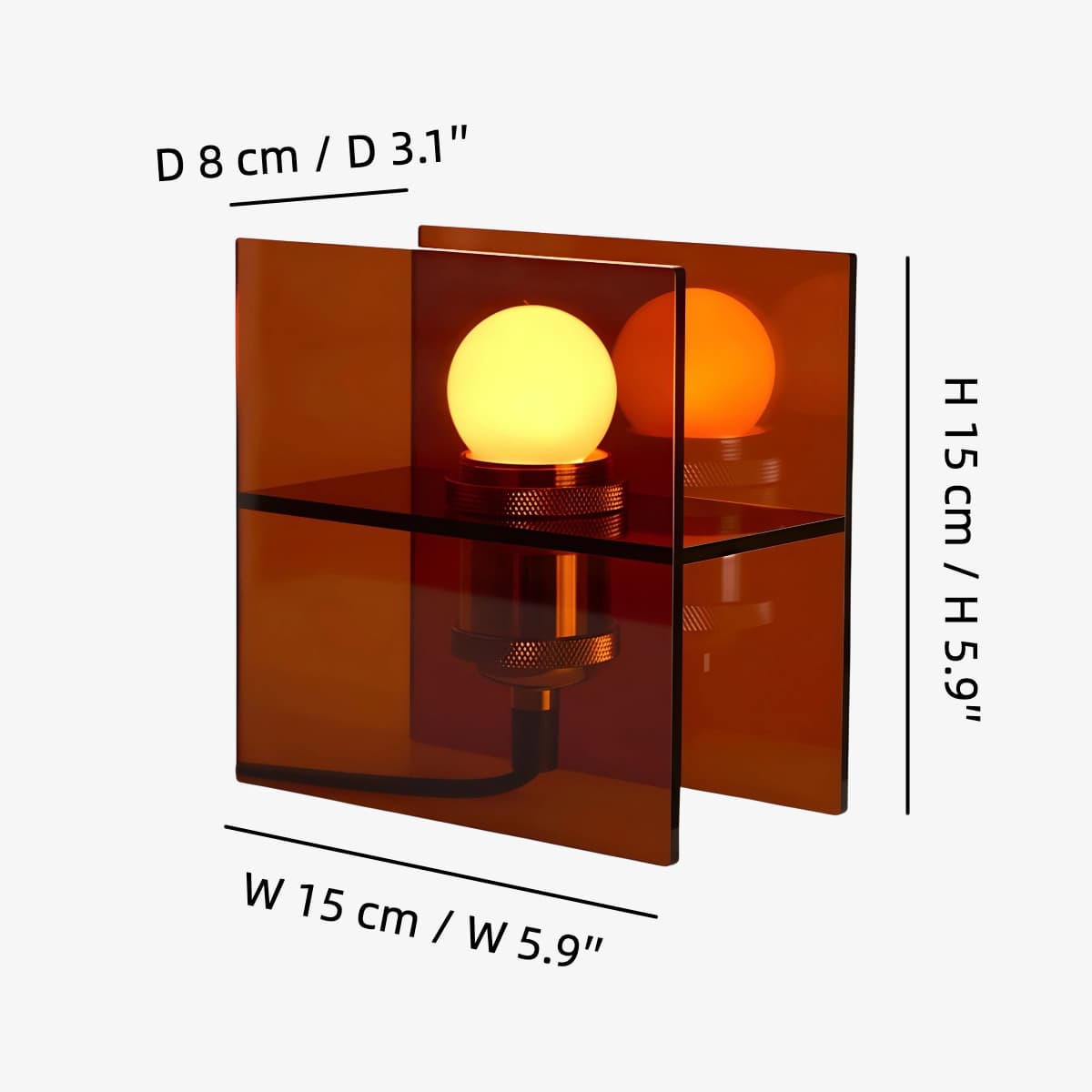 Sunset Ocean Horizon Geometry Table Lamp size reference