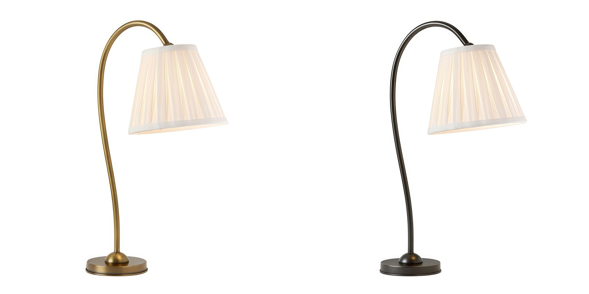 Luvora table lamp finish options in tumbled brass and bronze