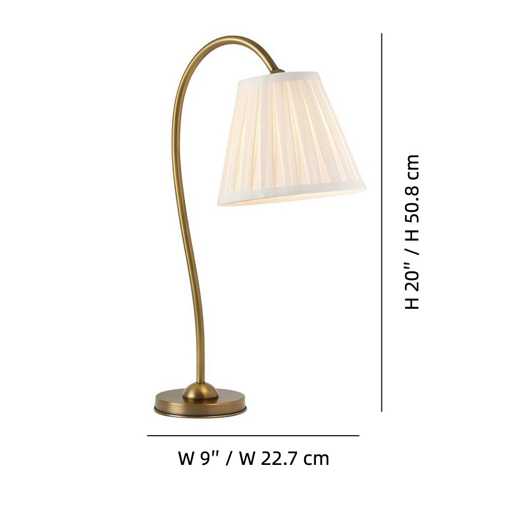 Luvora table lamp size reference guide