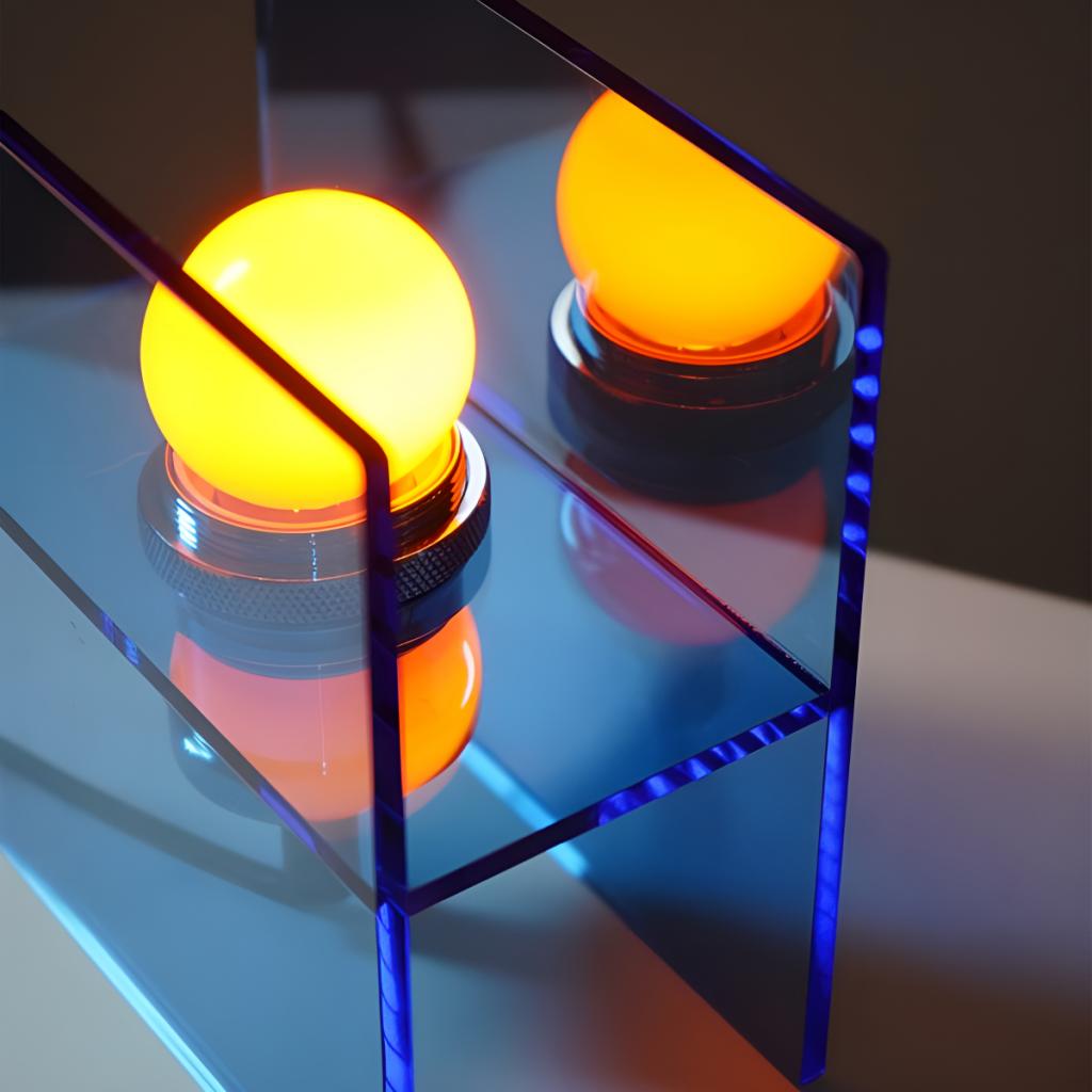 Acrylic detail of the Sunset Ocean Horizon table lamp