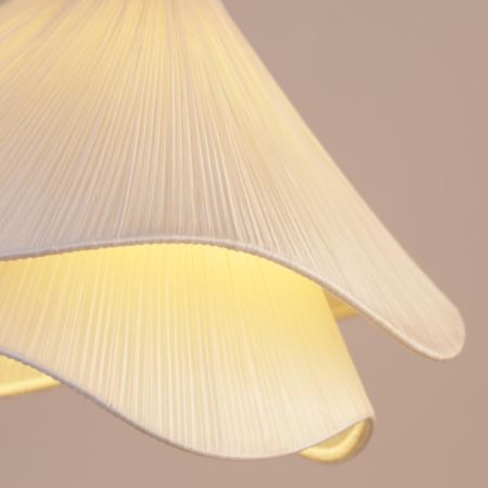 Close-up of pleated fabric shade detail