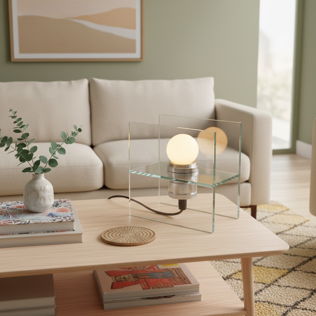 Sunset Ocean Horizon table lamp in a living room