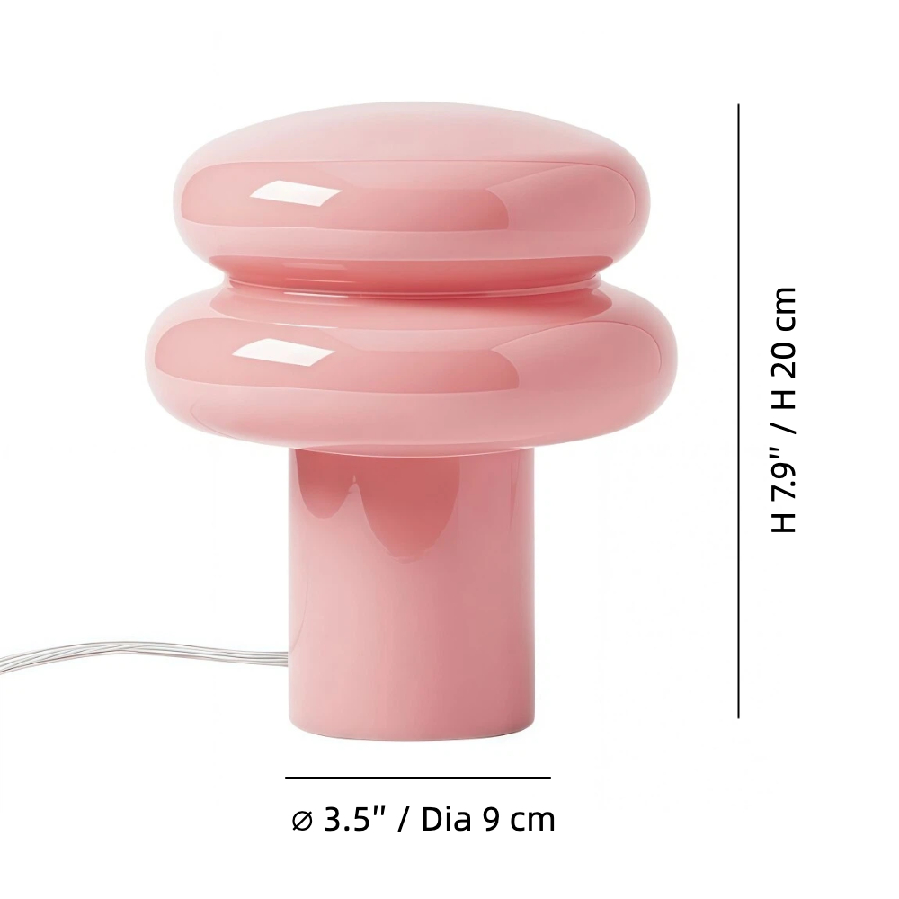Orra opal mushroom table lamp size diagram