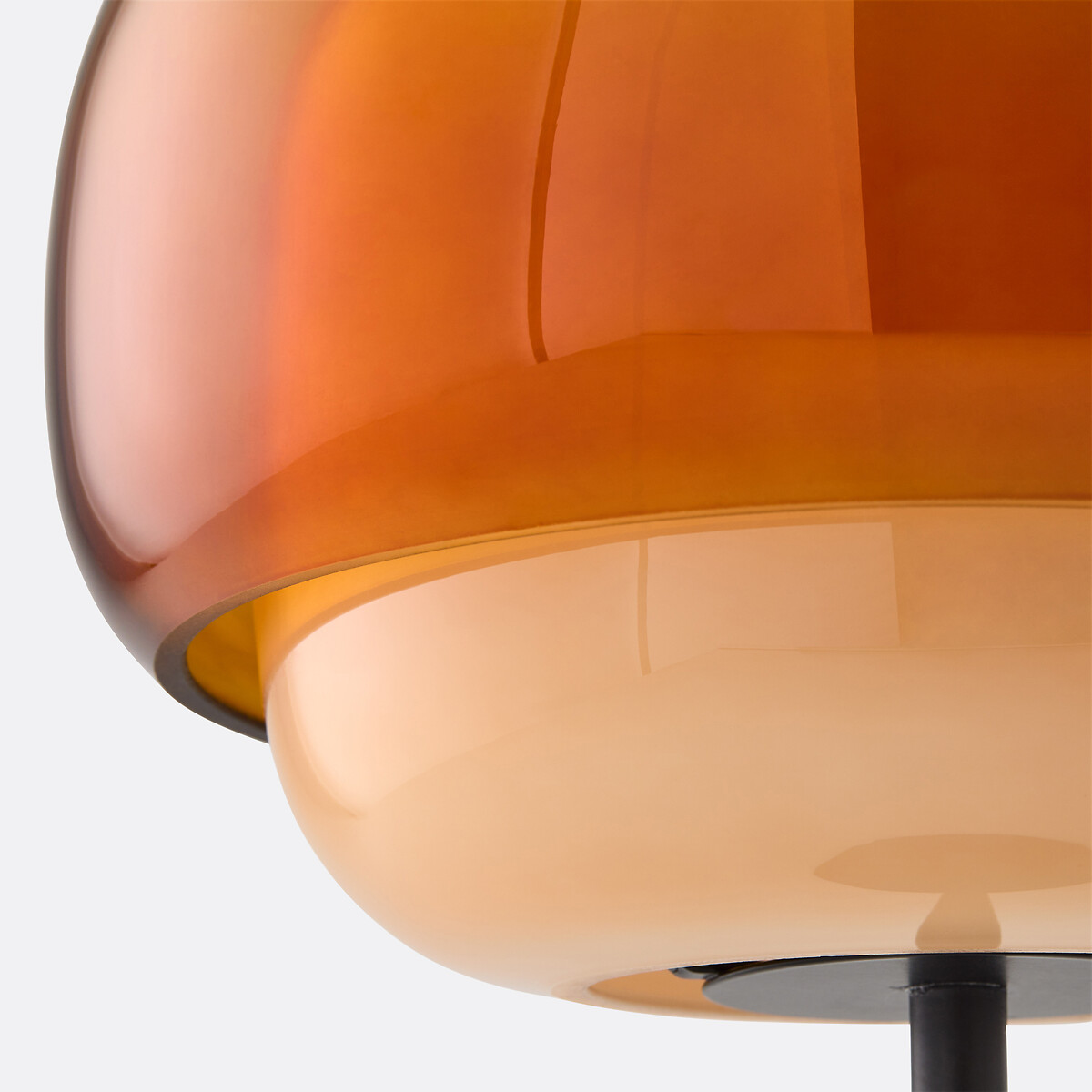 Close-up of the colored glass shade