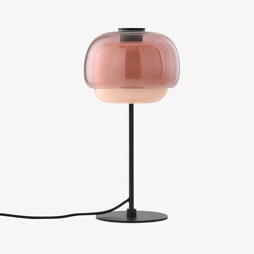 Clinco table lamp in dark orange glass