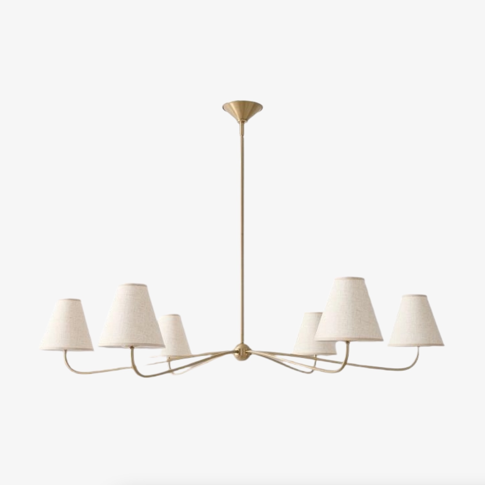 Six light pleated shade chandelier option