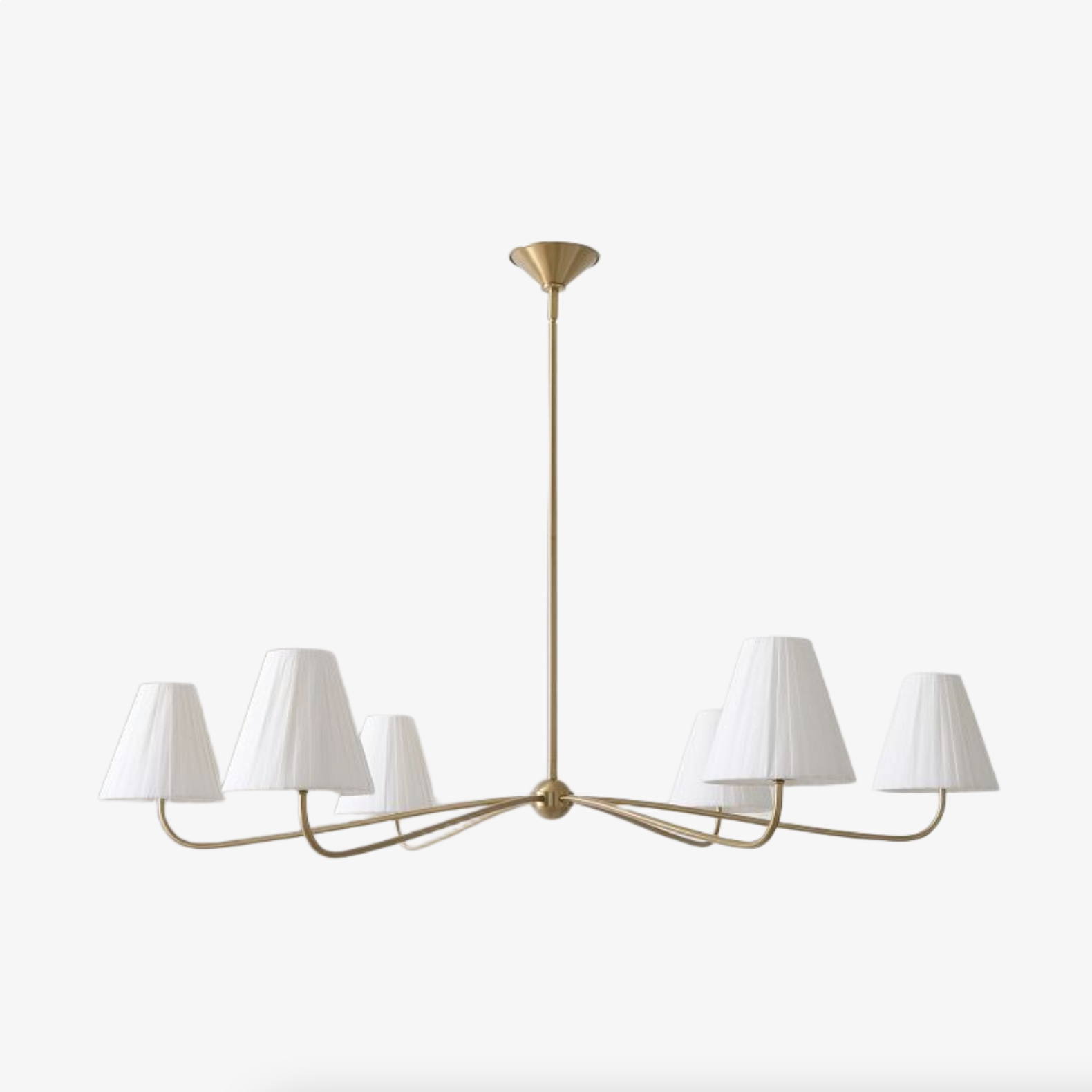 Two light pleated shade chandelier option