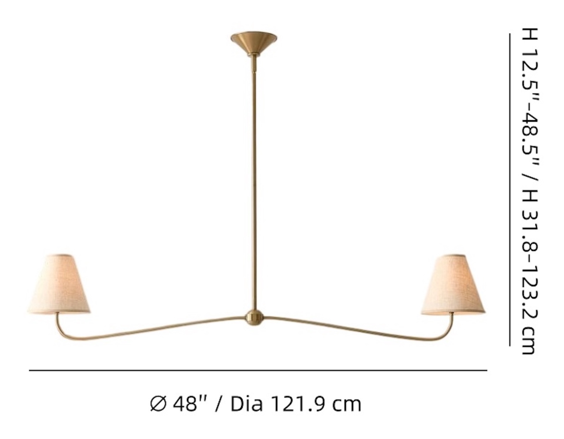 Fibura chandelier size diagram