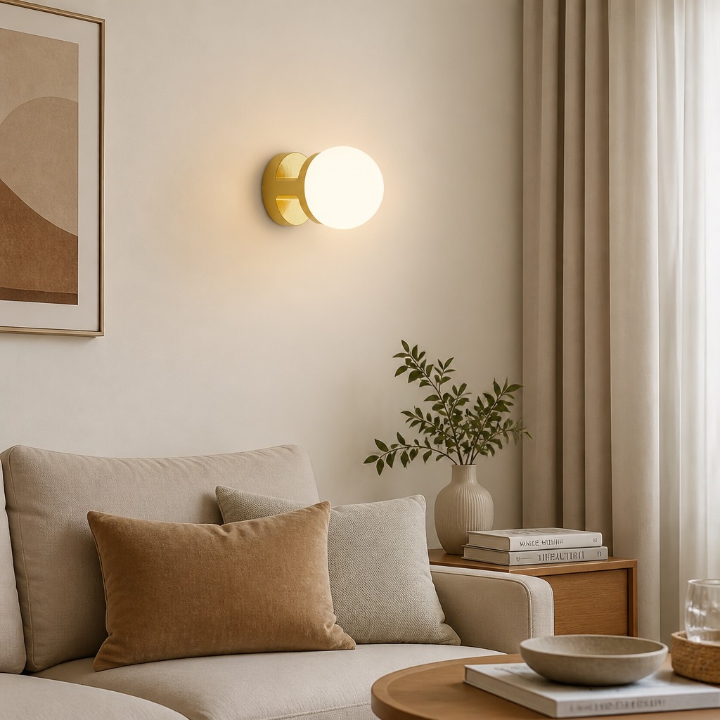 Nebulon wall light in a bedroom seating scene
