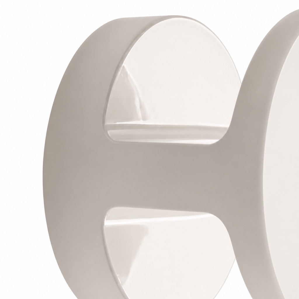 Close view of Nebulon wall light cream ceramic body and glass shade