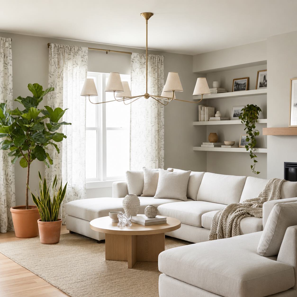 Fibura chandelier in a bright sitting room