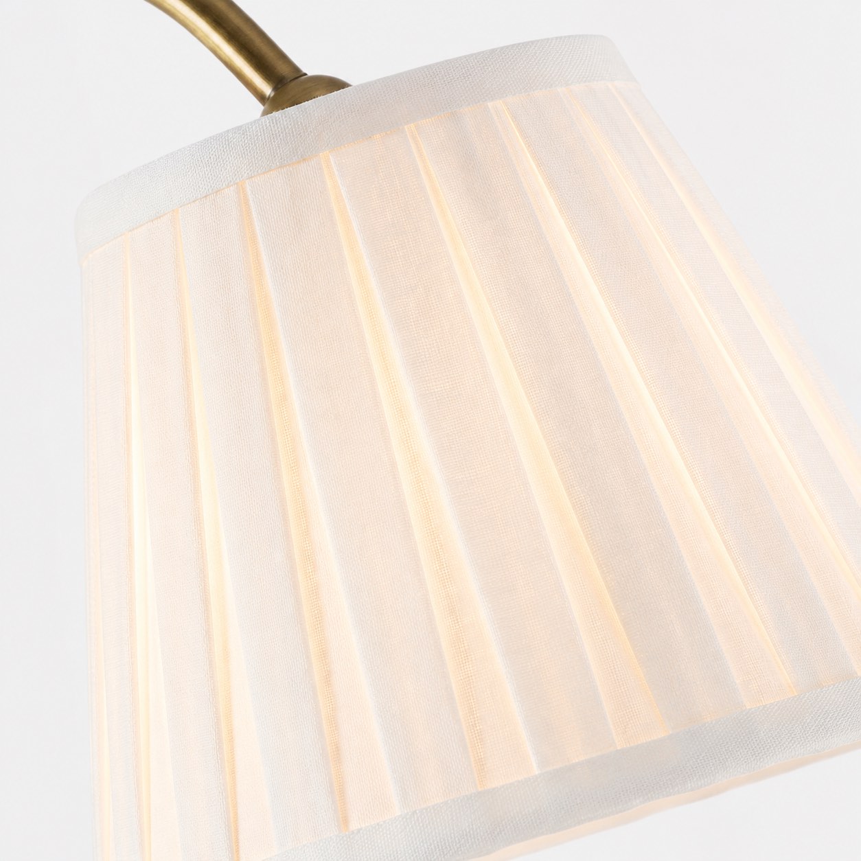 Close view of the textured pleated fabric shade
