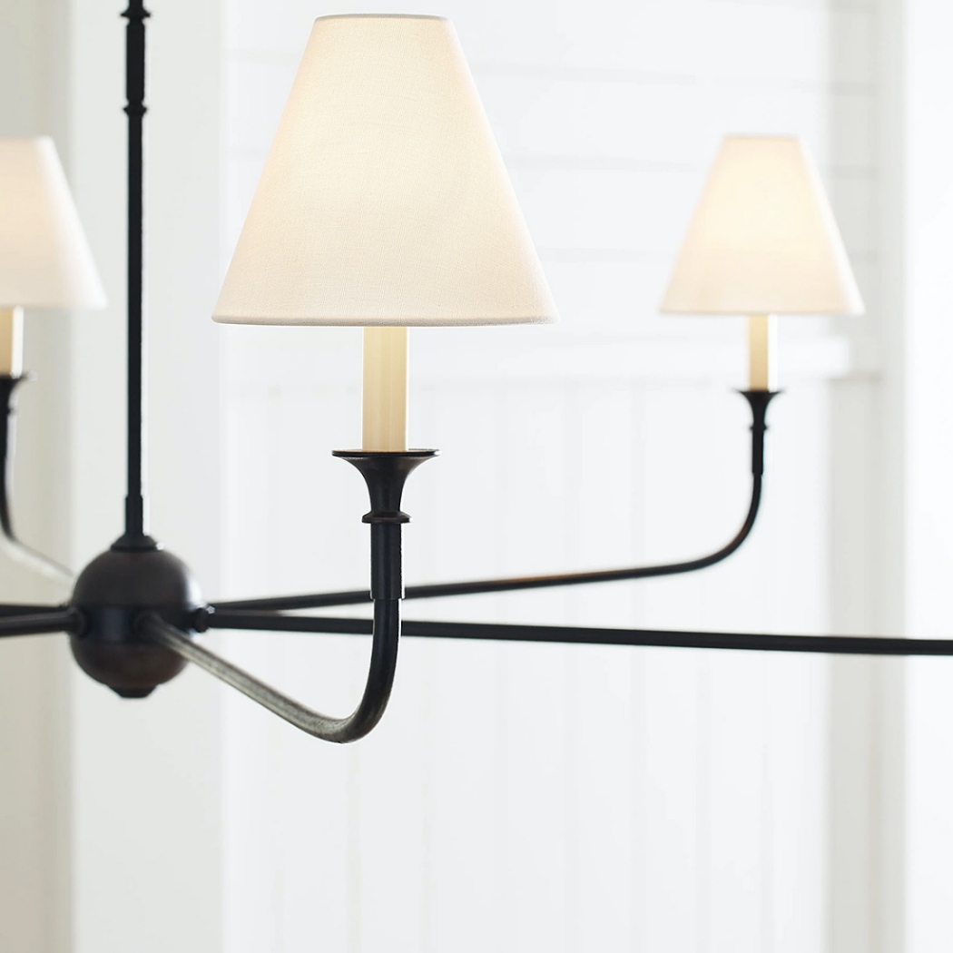 Steel and fabric detail of Piaf Grande chandelier