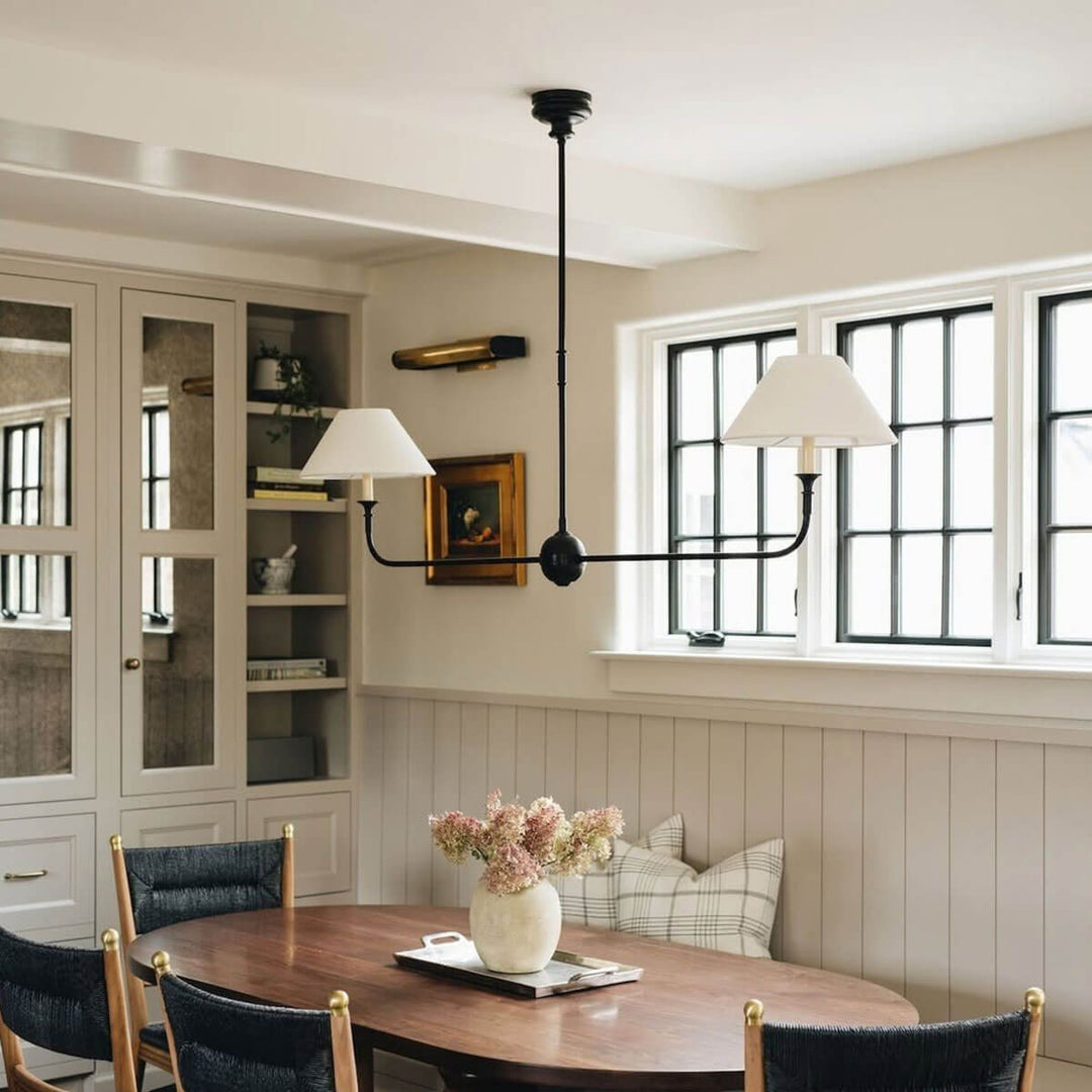Piaf Grande chandelier in a dining and living space