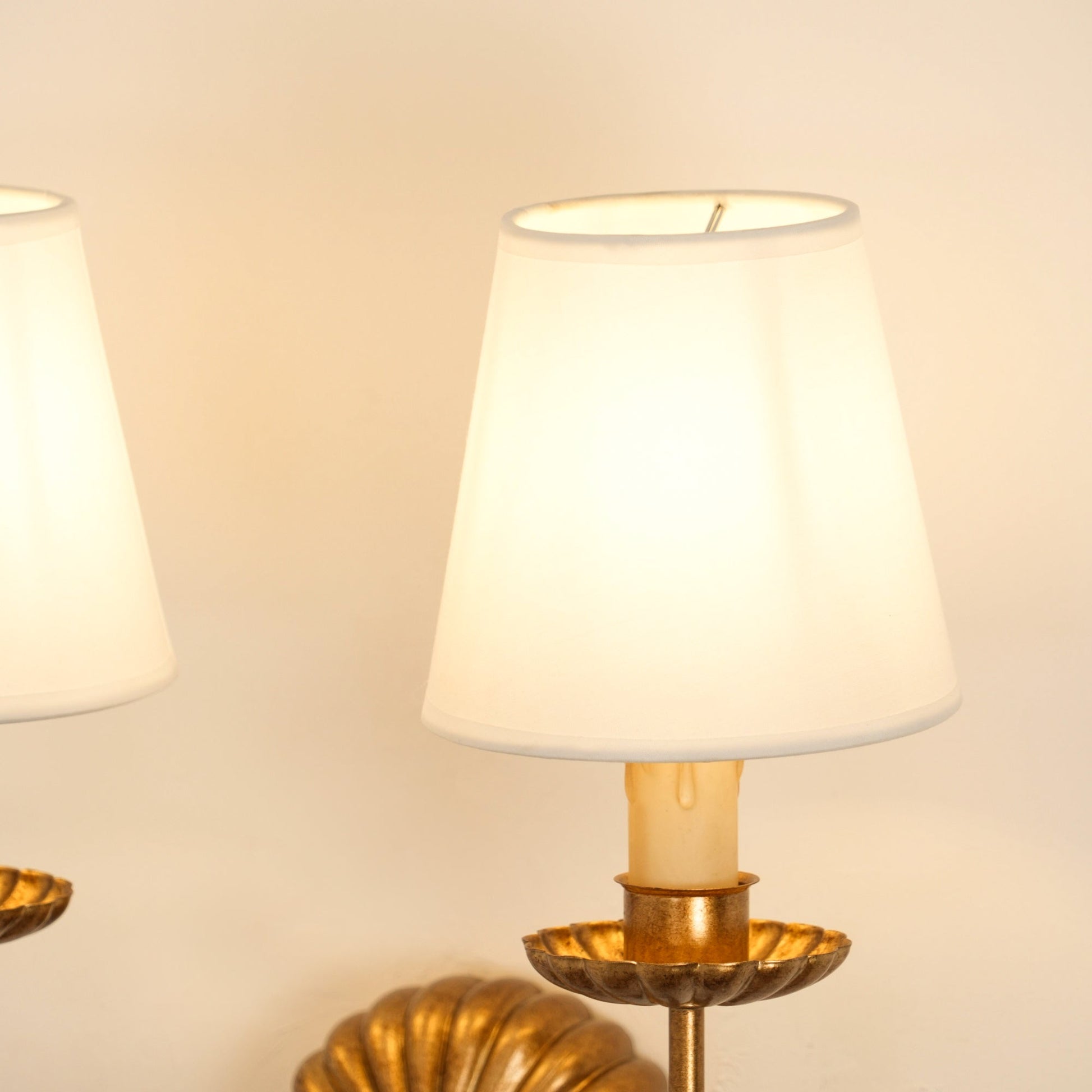 A crisp minimalist modern fabric lampshade