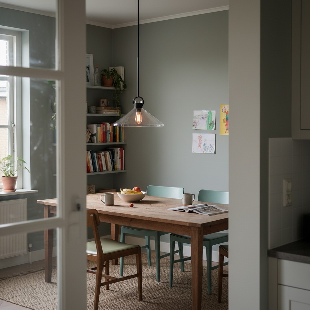 Customer dining area with Orvessa pendant lighting