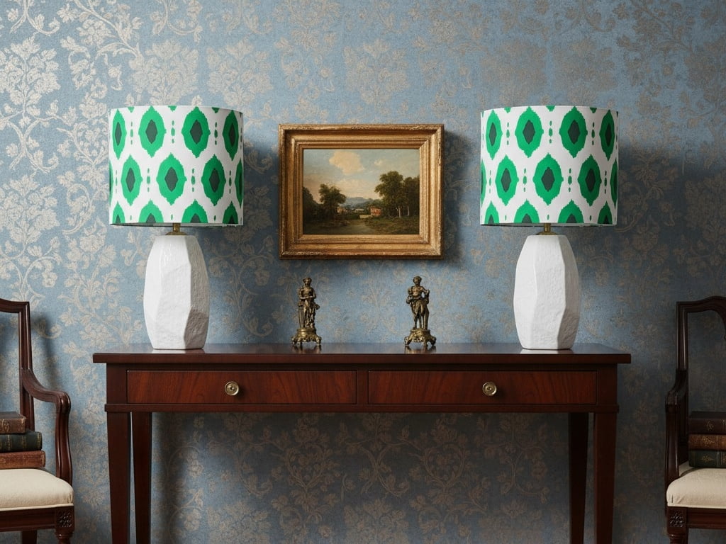 Two Arivane table lamps displayed on a console table