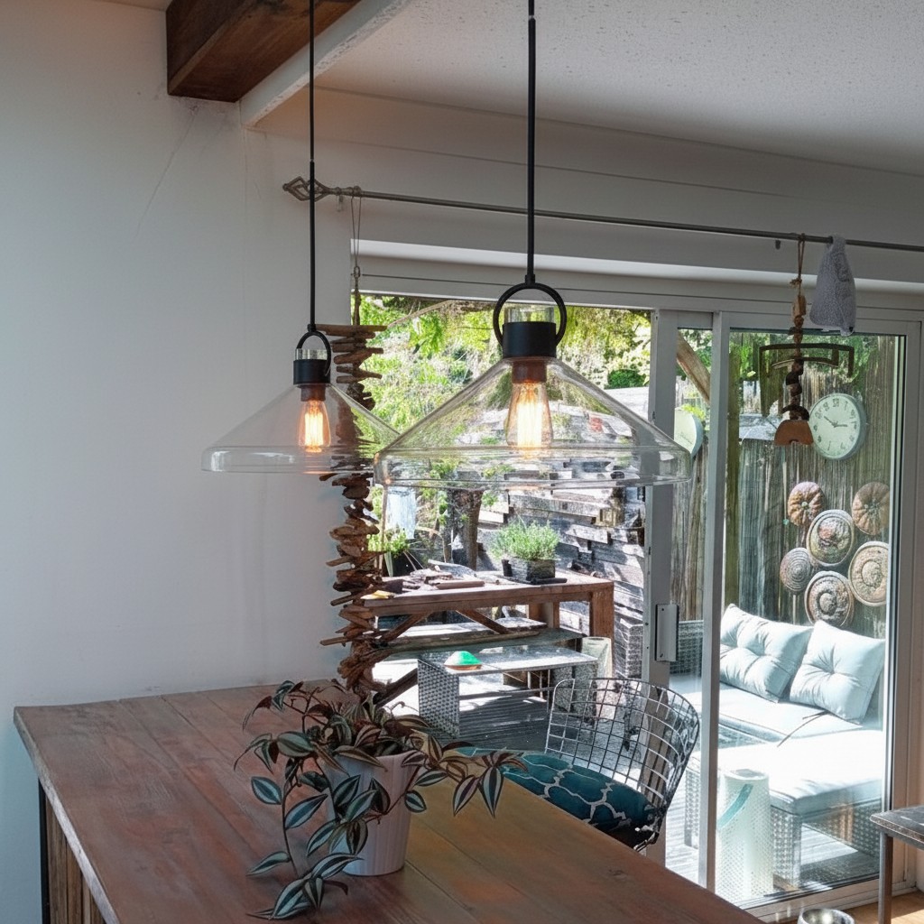 Customer room with Orvessa pendant light near a window