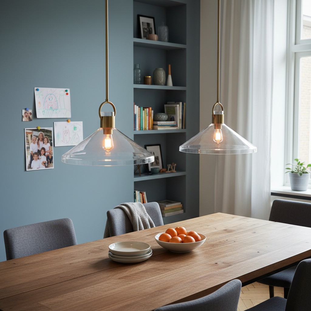 Customer dining room with two Orvessa pendant lights